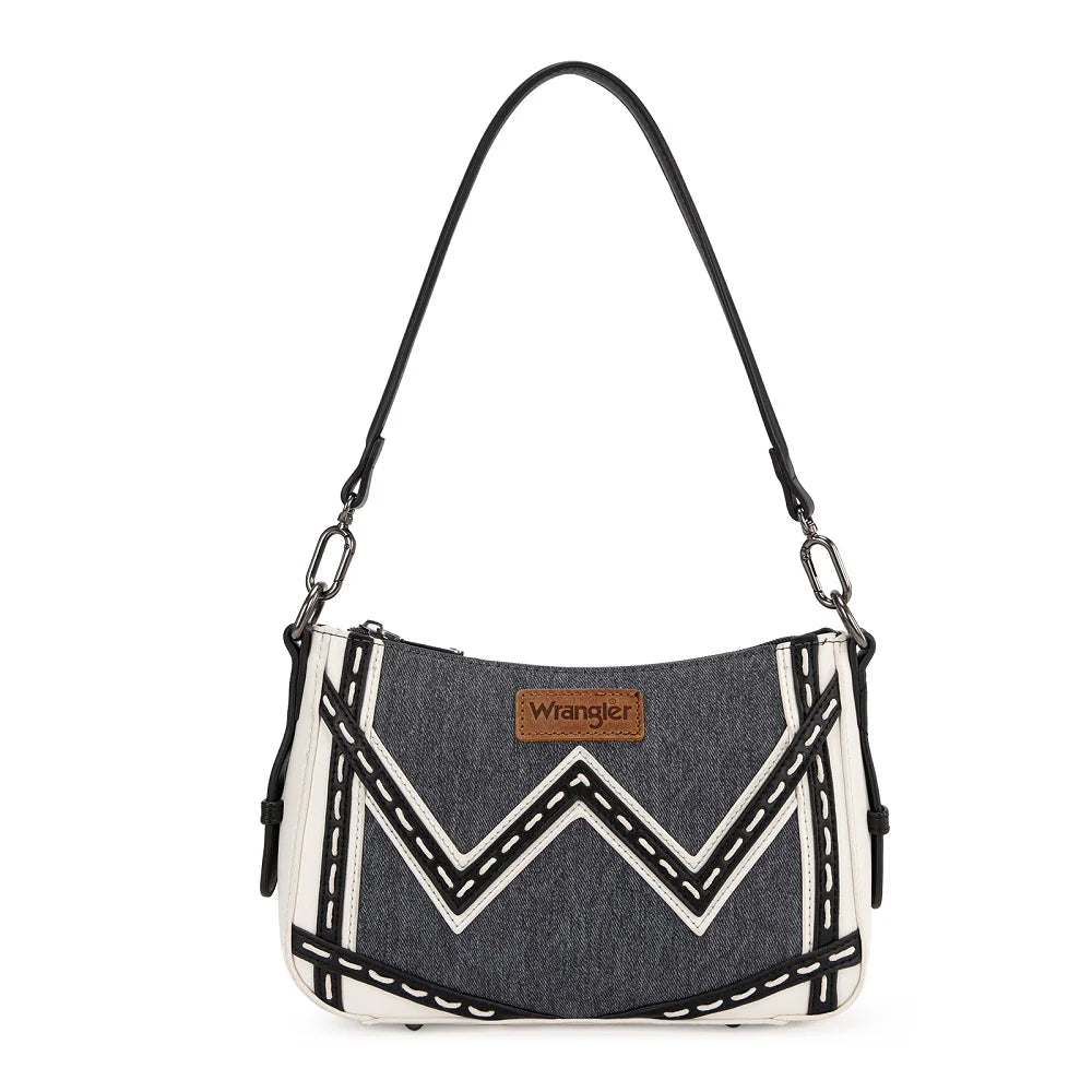 Wrangler Western Chevron Contrast Stitch Satchel Bag - Dark Jean - WG456-8185DJN