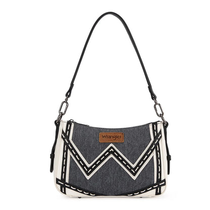 Wrangler Western Chevron Contrast Stitch Satchel Bag - Dark Jean - WG456-8185DJN