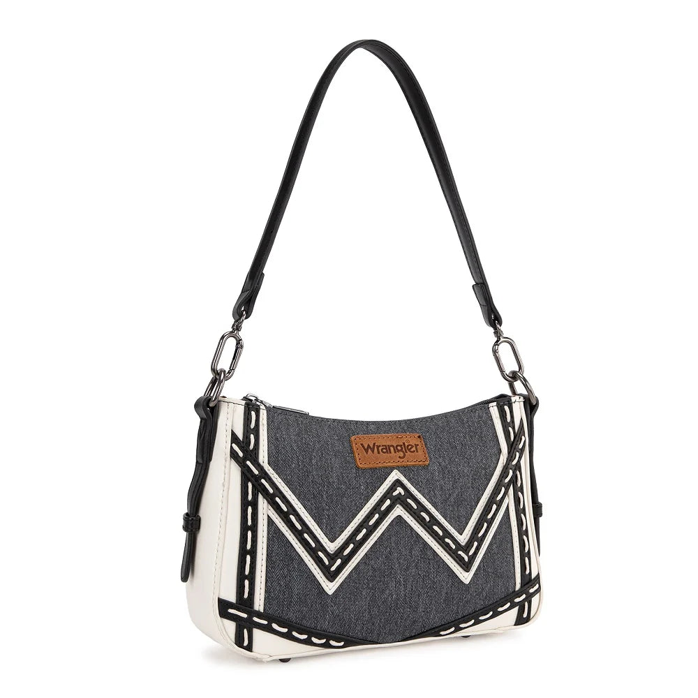 Wrangler Western Chevron Contrast Stitch Satchel Bag - Dark Jean - WG456-8185DJN