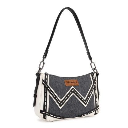 Wrangler Western Chevron Contrast Stitch Satchel Bag - Dark Jean - WG456-8185DJN