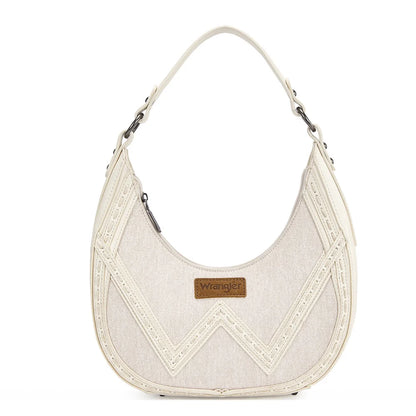 Wrangler Western Contrast Stitch Chevron Hobo Shoulder Bag - Tan - WG456-818TN