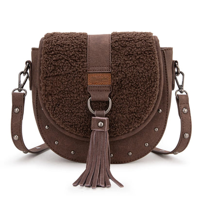 Wrangler Sherpa Saddle Bag Crossbody - Coffee - WG160-6010CF