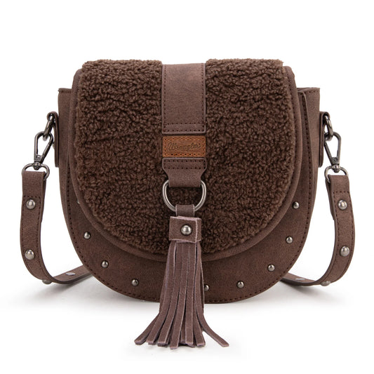 Wrangler Sherpa Saddle Bag Crossbody - Coffee - WG160-6010CF