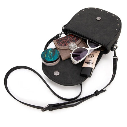 Wrangler Sherpa Saddle Bag Crossbody - Black - WG160-6010BK