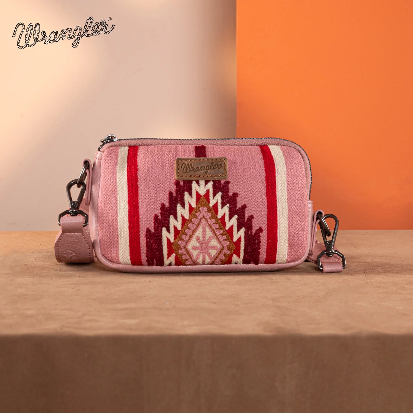 Wrangler Southwestern Knitted Mini Crossbody - Hot Pink - WG174-1833HPK