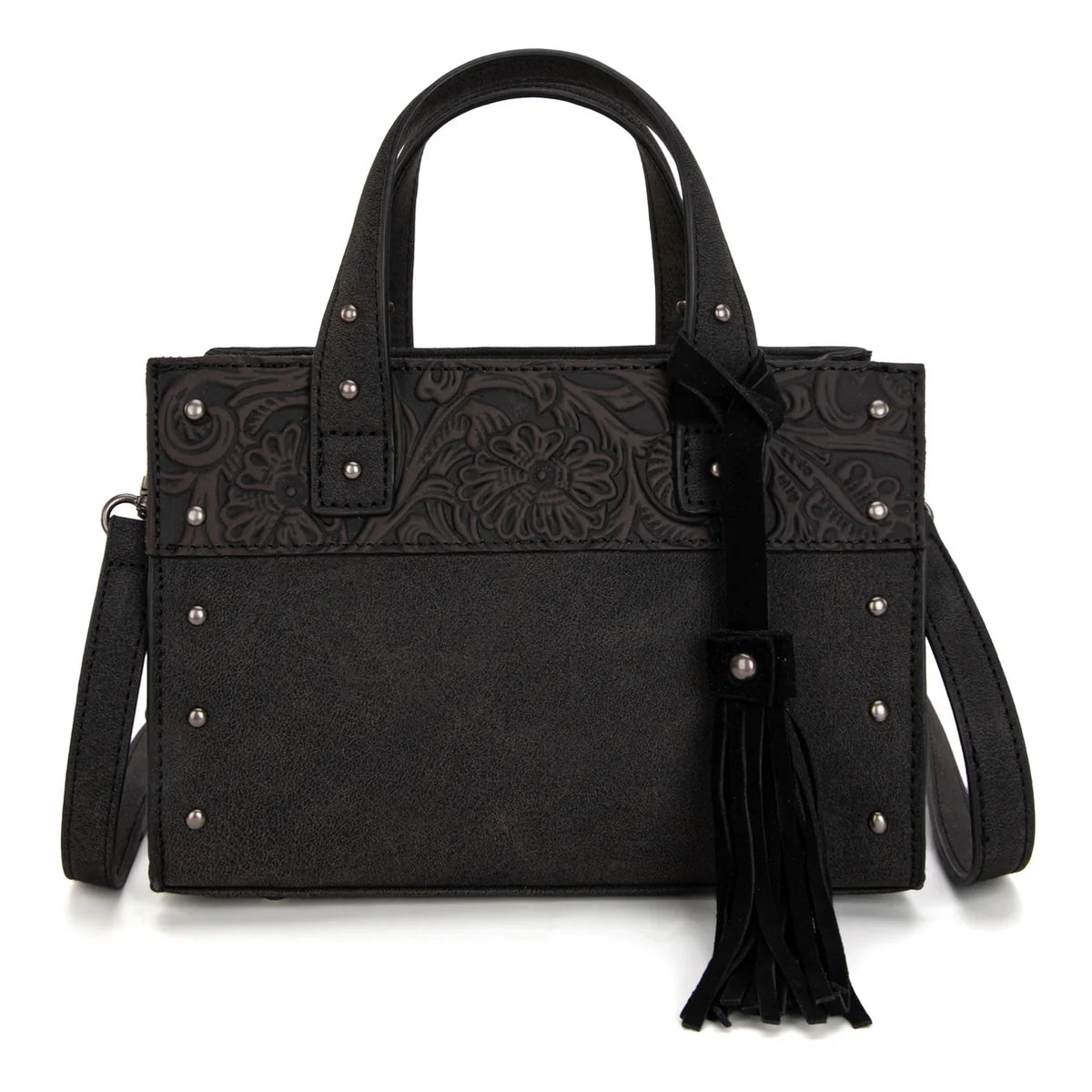 Wrangler Western Tooled Tote Crossbody - Black - WG160-60102BK