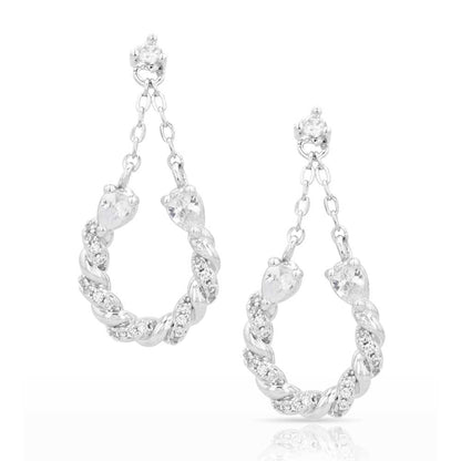 Frosty Rope Crystal Drop Earrings