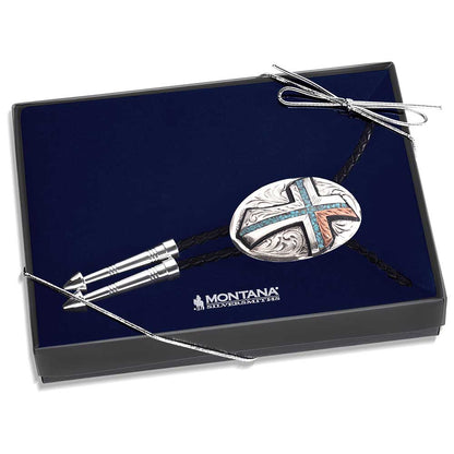 Inner Light Cross Turquoise Bolo Tie - BT4779