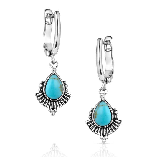 Simple Flourish Turquoise Earrings