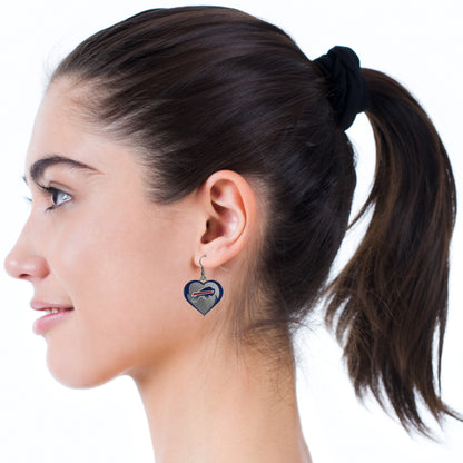 Buffalo Bills Heart Dangle Earrings - FERH015
