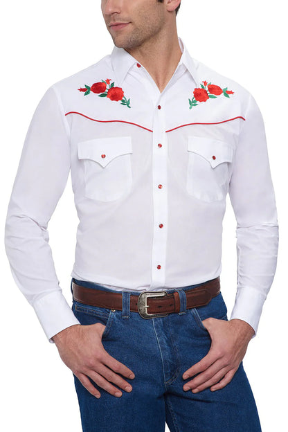 Long Sleeve Rose White/Red