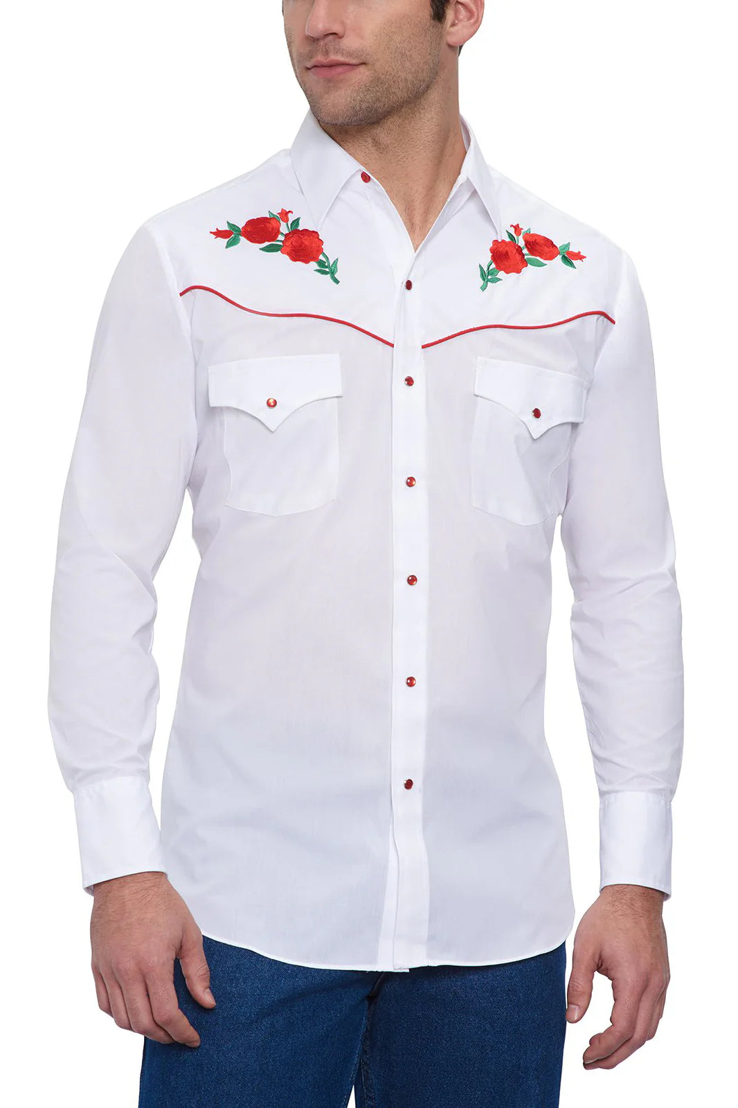 Long Sleeve Rose White/Red