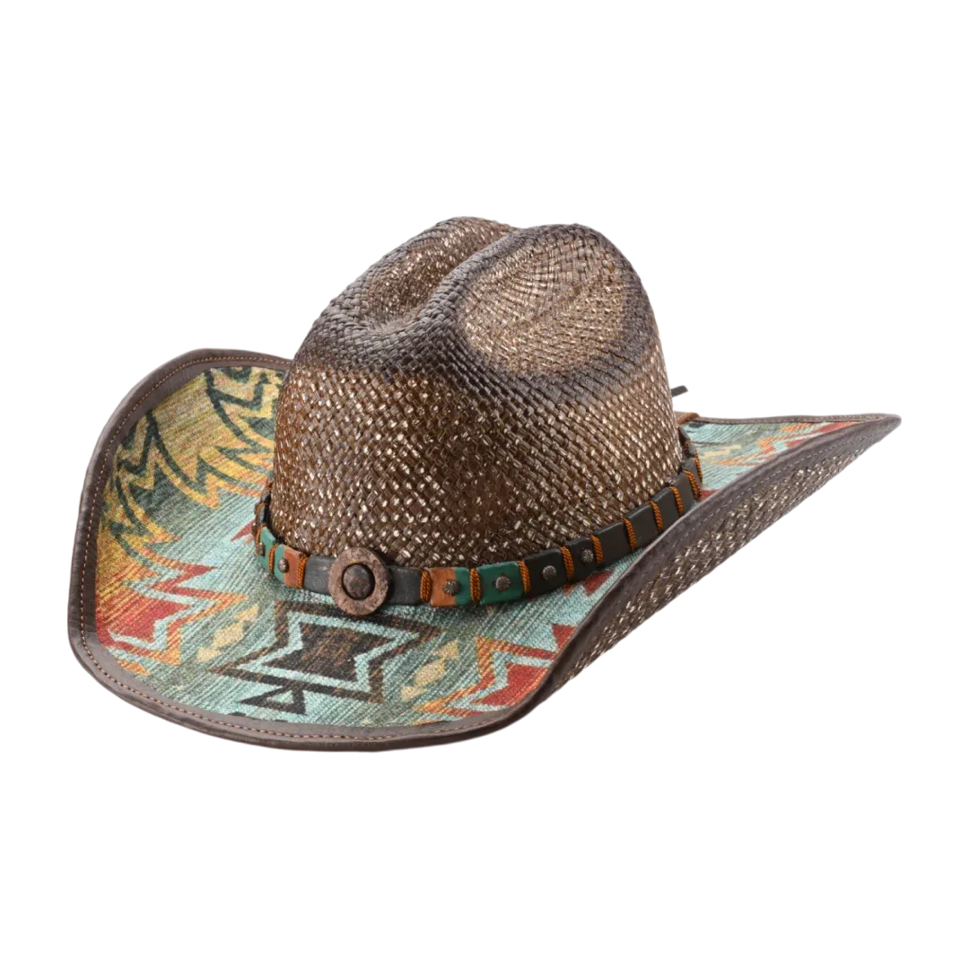 Lucky Horze Cowboy Cocktail Straw Hat - Brown - 3017BR