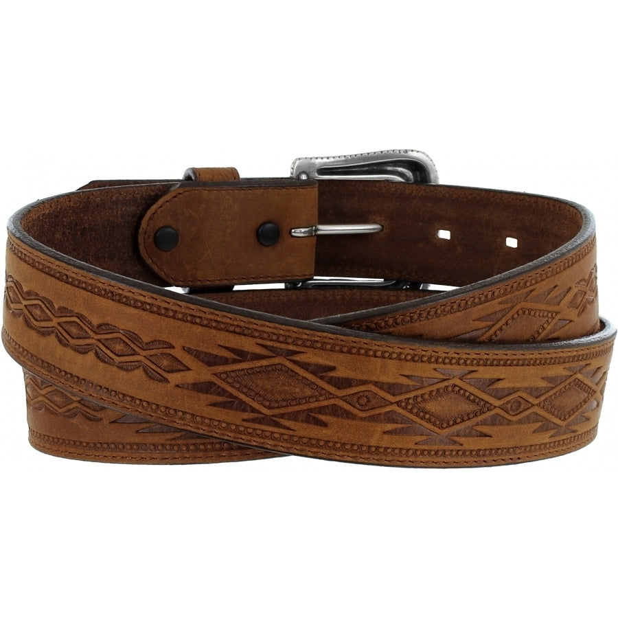 Men's Navajo Blanket Tooled Belt - 1369L