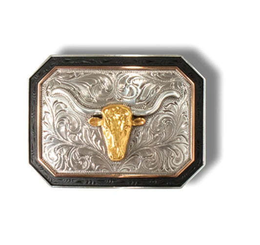 Steer Head Black Gold Edge