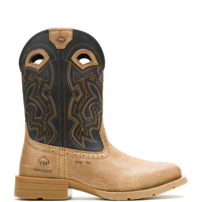 Men's Wheatland Pull-On Steel-Toe Work Wellington - Black - W261052