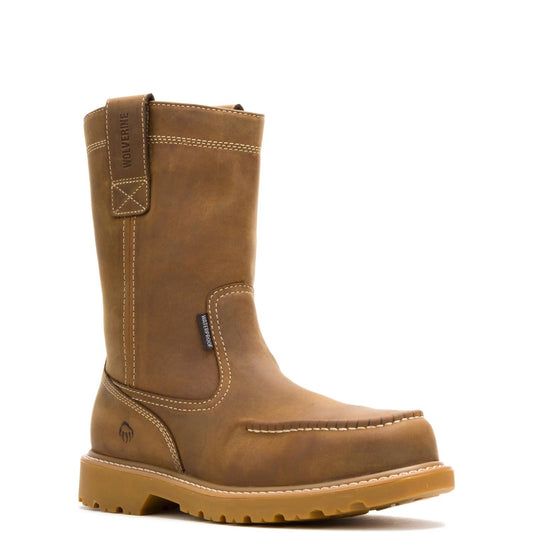 Men's Floorhand Moc-Toe Steel-Toe Pull-On Work Wellington - Brown - W241194