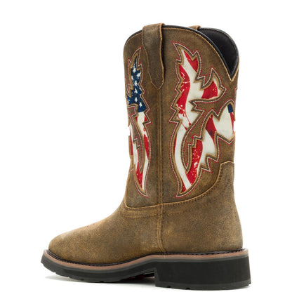 Men's Rancher Waterproof Pull-On Steel-Toe Work Wellington - Brown - W261047