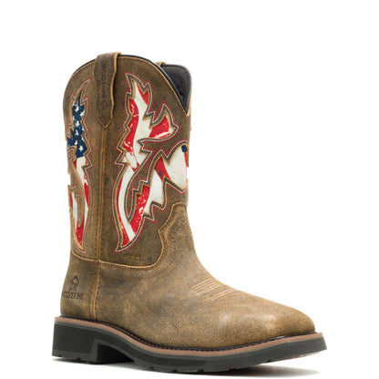 Men's Rancher Waterproof Pull-On Steel-Toe Work Wellington - Brown - W261047