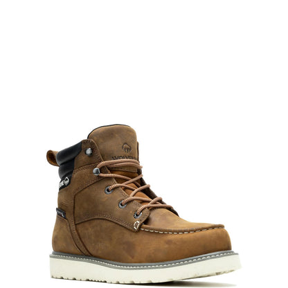 Men's Trade Wedge 6" Moc-Toe Steel-Toe Work Boot - Brown - W231103