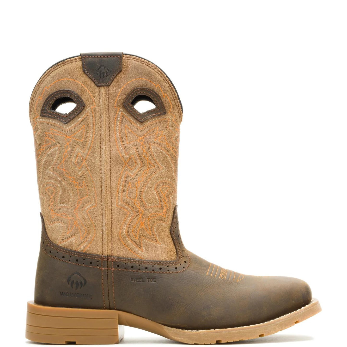 Men's Wheatland Pull-On Steel-Toe Work Wellington - Brown - W261051