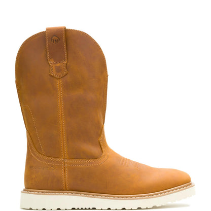 Men's Bronc Wedge Pull-On Work Wellington - Brown - W250046