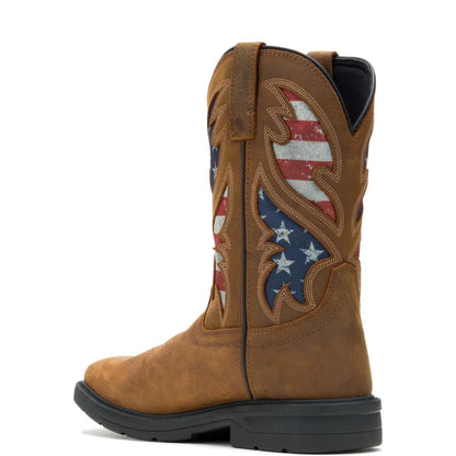 Men's Rancher Flag Steel-Toe Wellington Work Boot - Brown - W241181