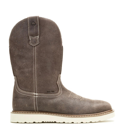Men's Bronc Wedge Pull-On Steel-Toe Work Wellington - Brown - W251084