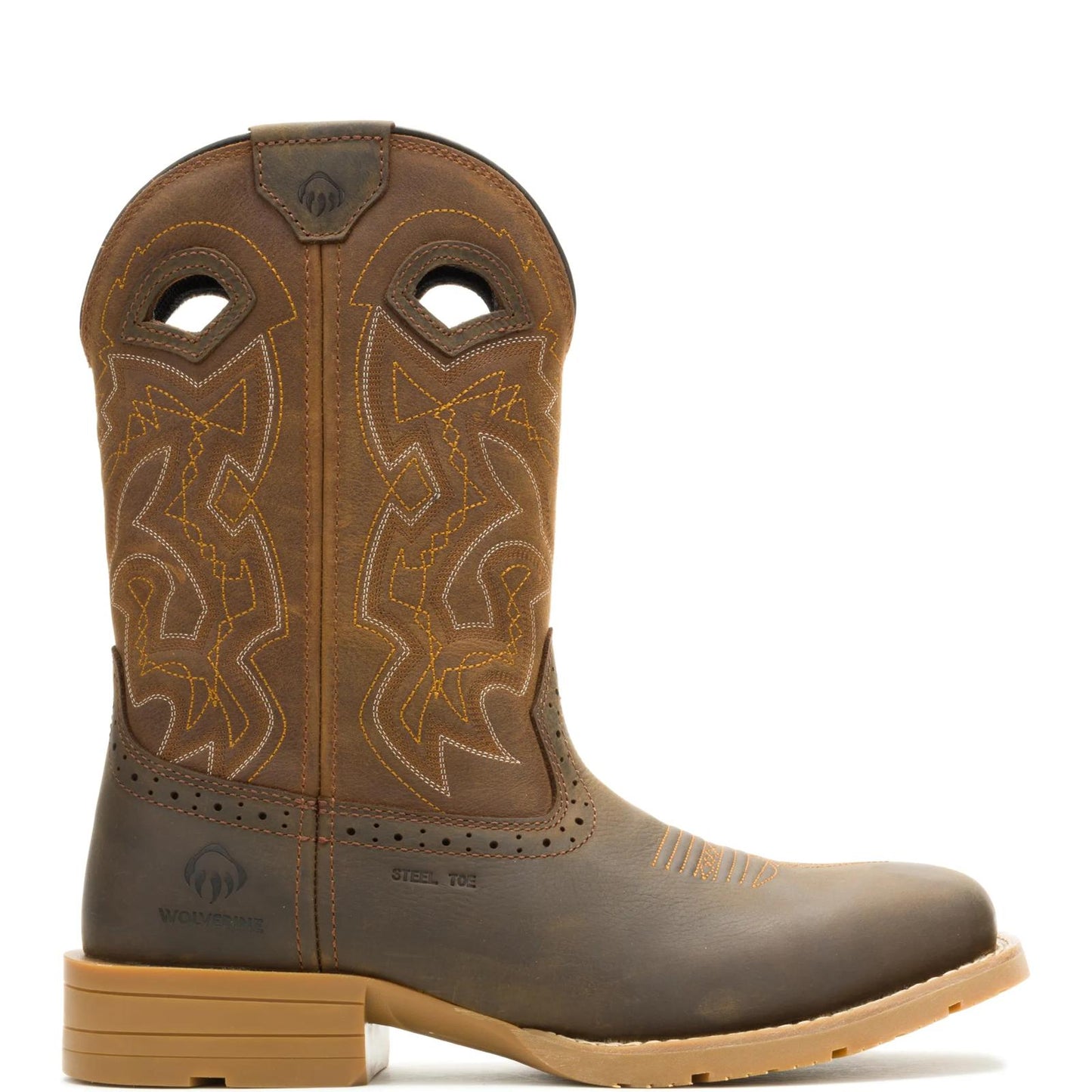 Men's Wheatland Pull-On Steel-Toe Work Wellington - Brown - W261050