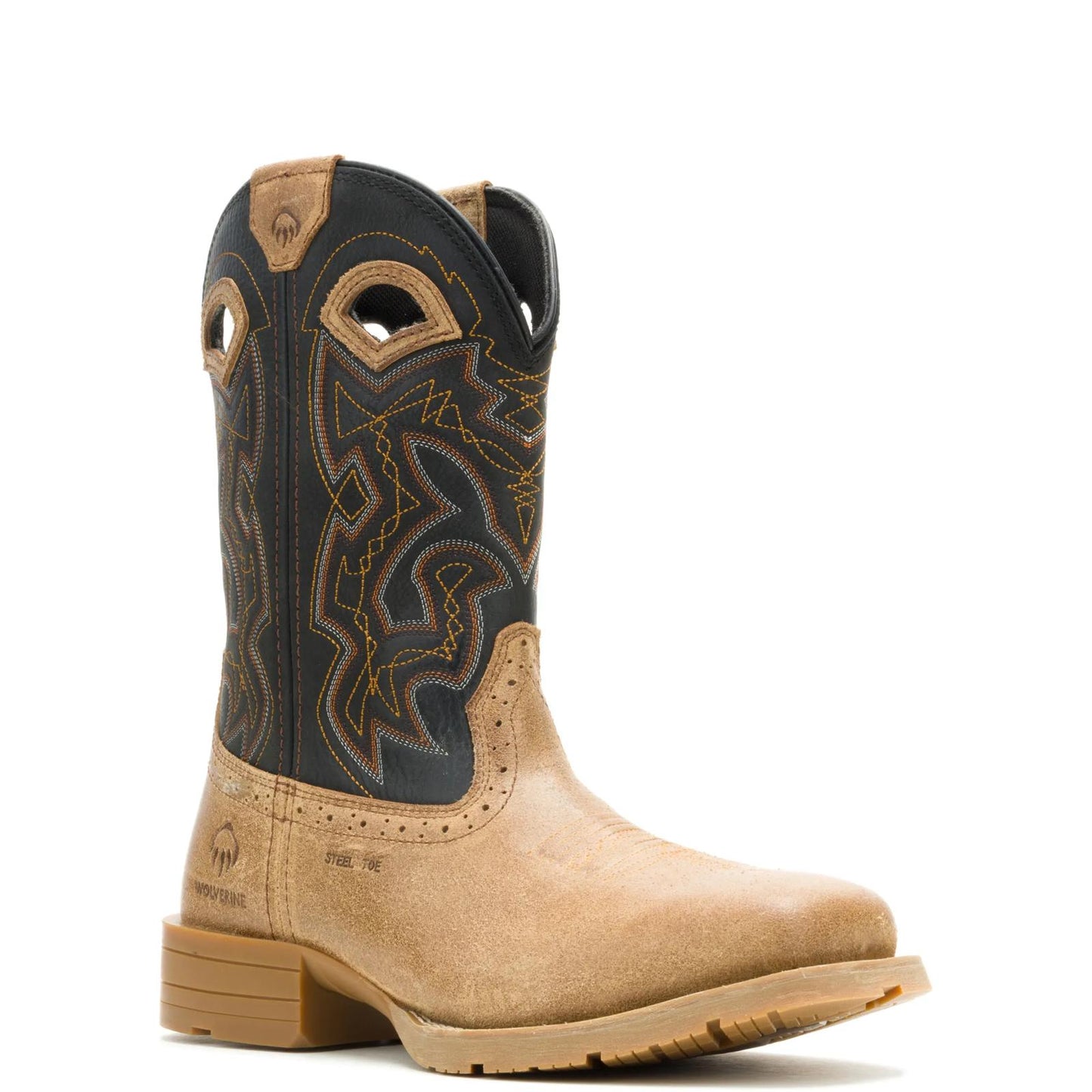 Men's Wheatland Pull-On Steel-Toe Work Wellington - Black - W261052