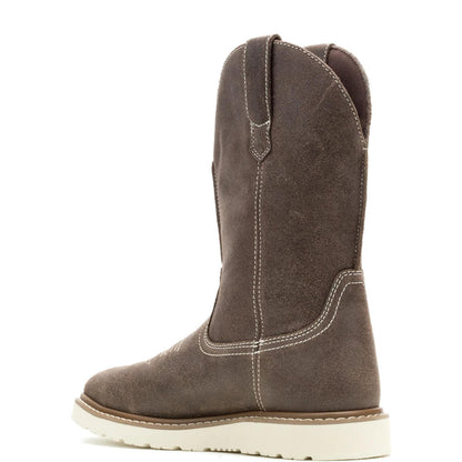 Men's Bronc Wedge Pull-On Steel-Toe Work Wellington - Brown - W251084