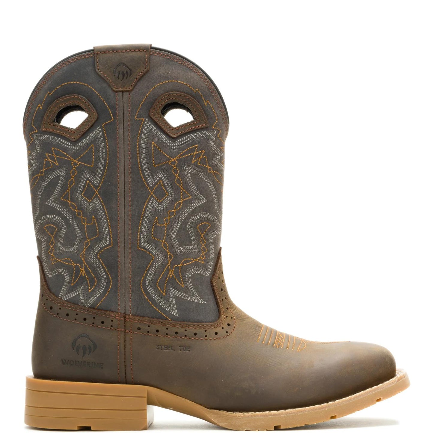Men's Wheatland Pull-On Steel-Toe Work Wellington - Brown - W261049