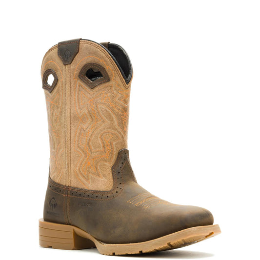 Men's Wheatland Pull-On Steel-Toe Work Wellington - Brown - W261051