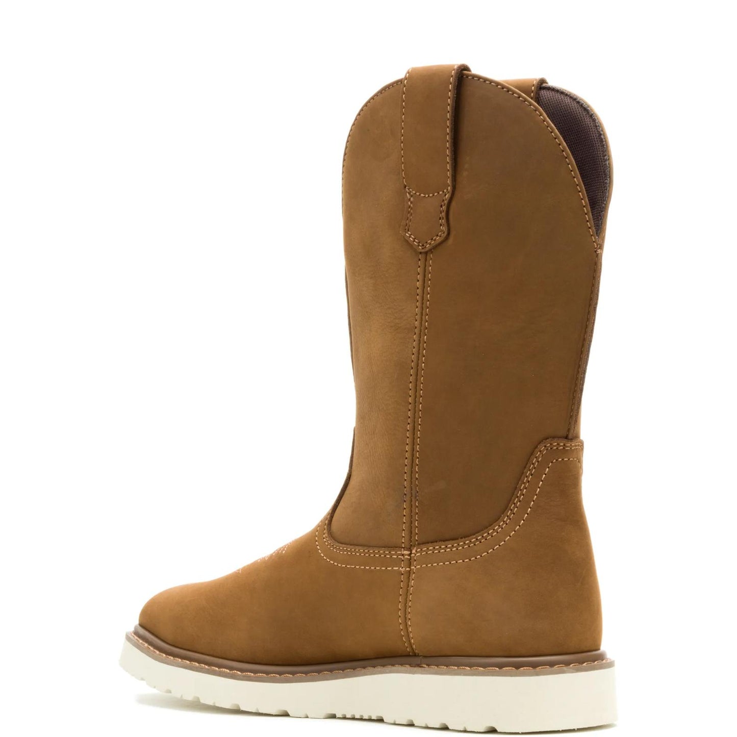 Men's Bronc Wedge Pull-On Steel-Toe Work Wellington - Brown - W251082