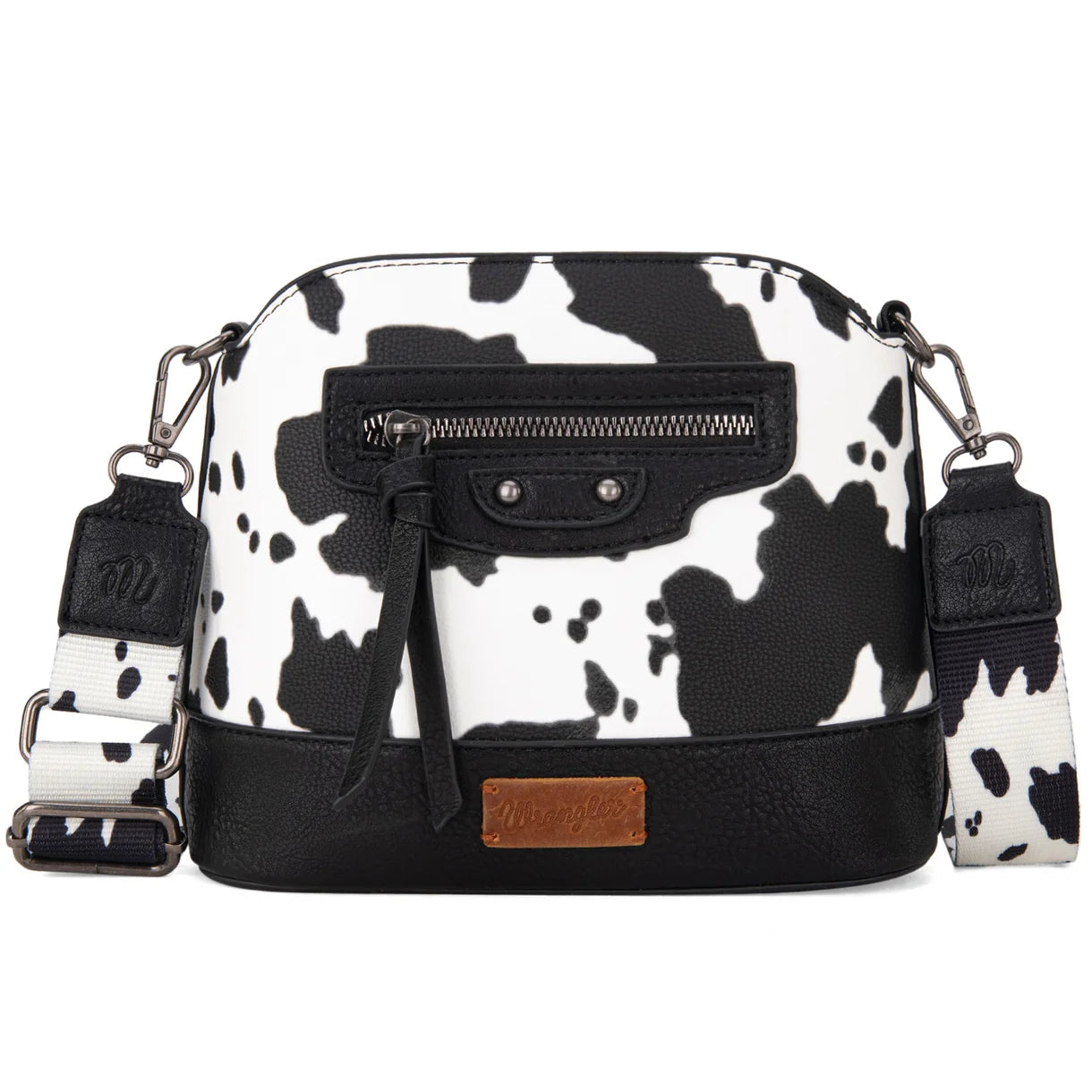Wrangler Cow Print Crossbody Bag - Black - WG133-213