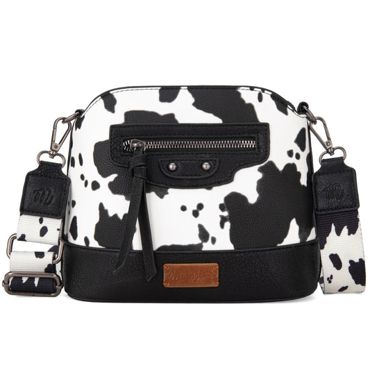 Wrangler Cow Print Crossbody Bag - Black - WG133-213