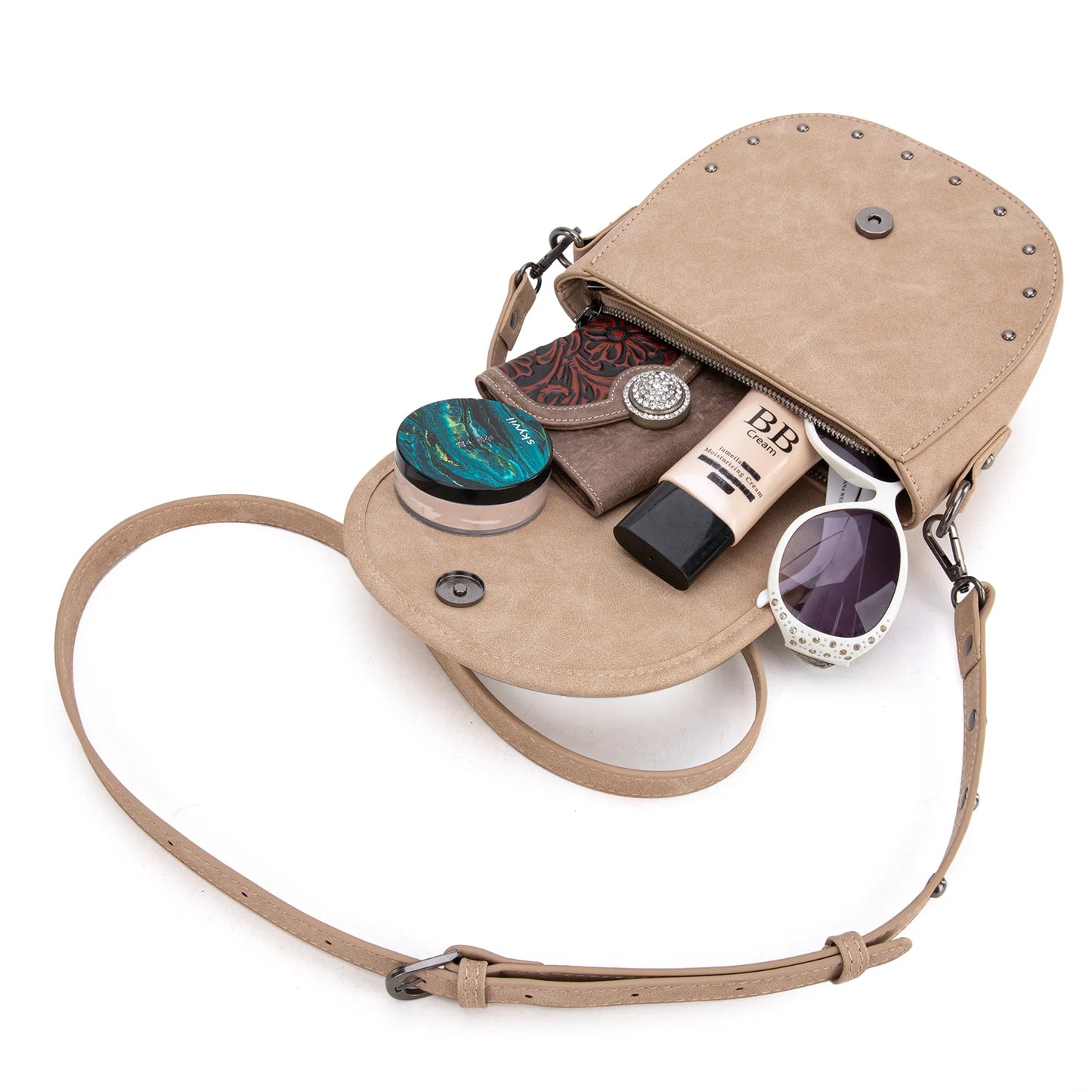 Wrangler Sherpa Saddle Bag Crossbody - Khaki