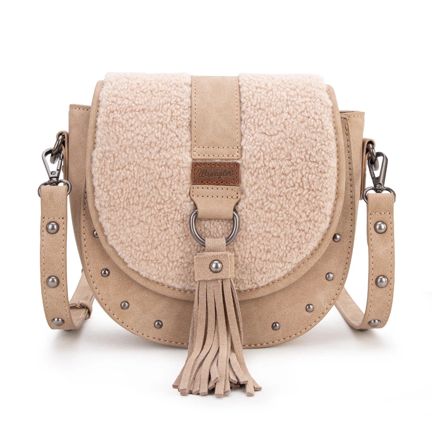 Wrangler Sherpa Saddle Bag Crossbody - Khaki