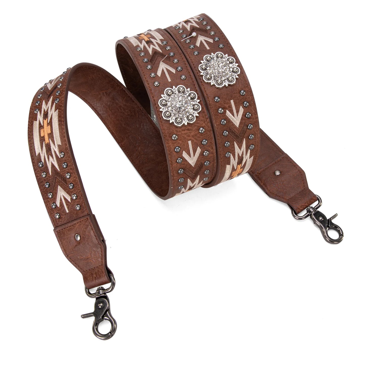 Wrangler Aztec Printed Crossbody Purse With Wallet Compartment - Light Coffee - WG2207-3003LCF